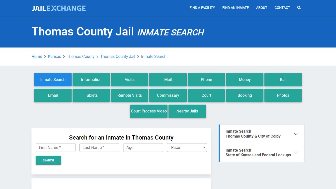 Thomas County Jail, KS Inmate Search: Roster & Mugshots