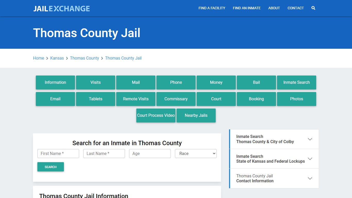 Thomas County Jail Roster Lookup, KS, Inmate Search